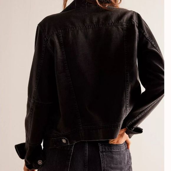 We The Free Rumors Demin Black Jacket Free People Size XS - Picture 5 of 10